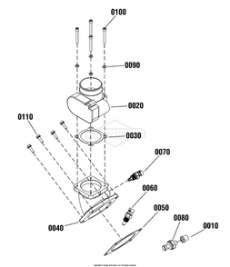 Engine Group - Throttle Body Diagram and Parts List for 080015-02  Briggs and Stratton Generator